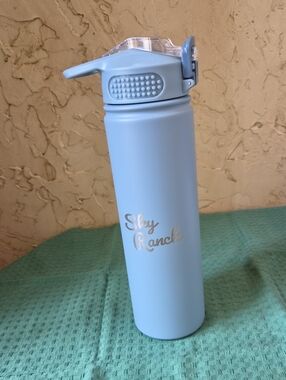 SkyRanch Light Blue Stainless Water Bottle with Flip Lid